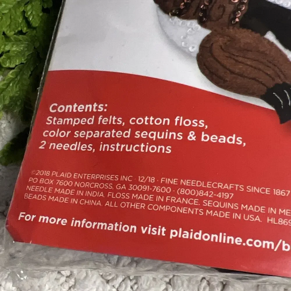 Bucilla Felt Stocking Applique Kit 18